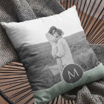 Minimalist Pastel Mint Personalized Name & Photo Outdoor Pillow<br><div class="desc">Minimalist Pastel Mint Personalized Name & Photo</div>