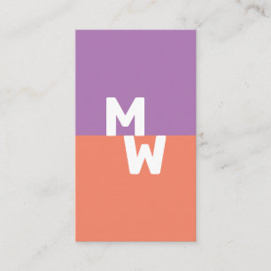 Minimalist Pastel Monogram Business Card