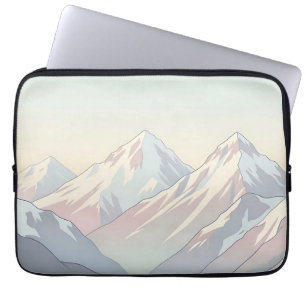 Minimalist Pastel Mountain Range Landscape Laptop Sleeve