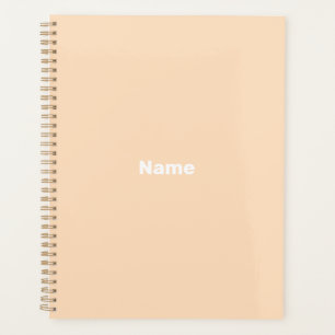 Minimalist pastel peach custom text year monogram planner
