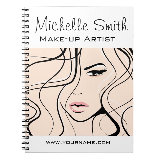 Minimalist Pastel Peach Elegant Feminine Makeup Notebook (Front)