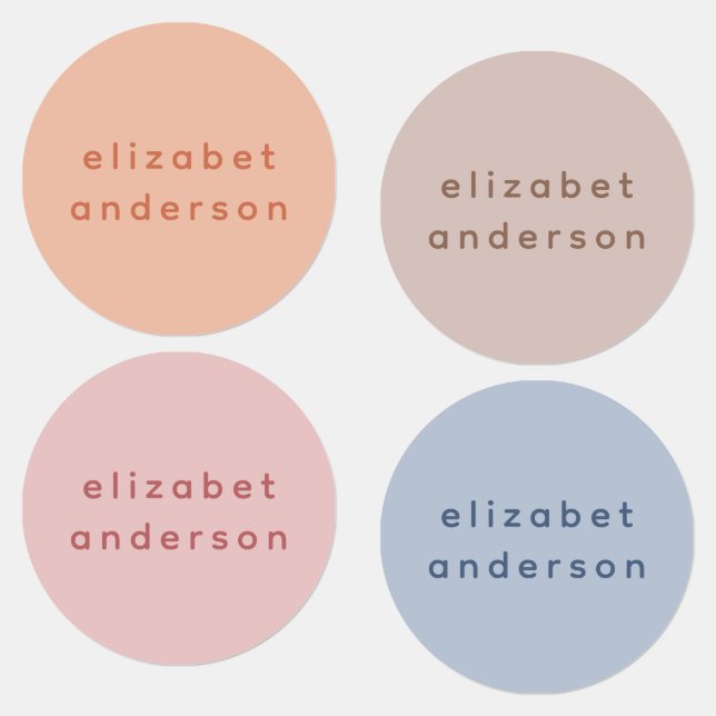 Minimalist Pastel Personalized Name Tag (Group)