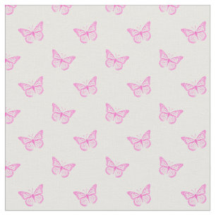 Minimalist Pastel Pink Butterfly Pattern Fabric