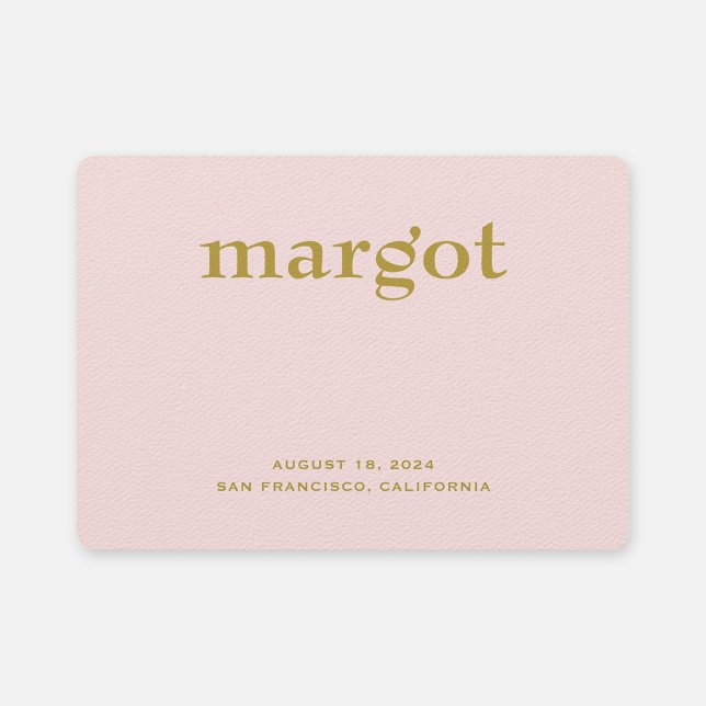 Minimalist Pastel Pink Girl Birth Announcement (Creator Uploaded)