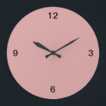 Minimalist. Pastel Pink. Large Clock<br><div class="desc">Minimalist round wall clock,  in a pastel Pink color. Will enhance any room.</div>