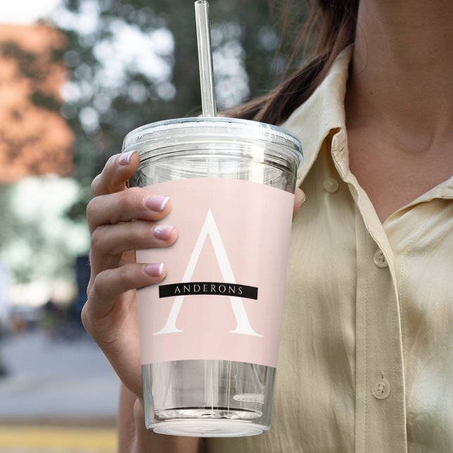Minimalist Pastel Pink Personalized Name Acrylic Tumbler (Creator Uploaded)