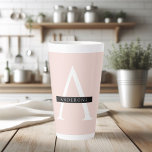 Minimalist Pastel Pink Personalized Name Latte Mug<br><div class="desc">Minimalist Pastel Pink Personalized Name</div>