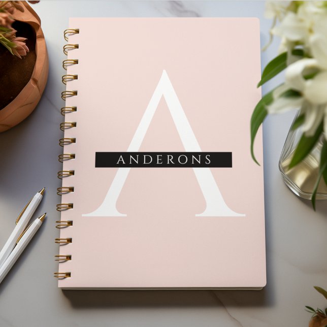 Minimalist Pastel Pink Personalized Name Notebook (Creator Uploaded)
