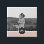 Minimalist Pastel Pink Personalized Name & Photo 2 Inch Square Button<br><div class="desc">Minimalist Pastel Pink Personalized Name & Photo</div>