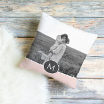 Minimalist Pastel Pink Personalized Name & Photo Outdoor Pillow<br><div class="desc">Minimalist Pastel Pink Personalized Name & Photo</div>