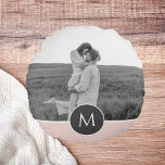 Minimalist Pastel Pink Personalized Name & Photo Round Pillow<br><div class="desc">Minimalist Pastel Pink Personalized Name & Photo</div>