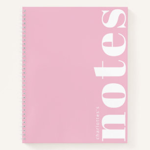 Minimalist Pastel Pink Typography Modern Custom Notebook