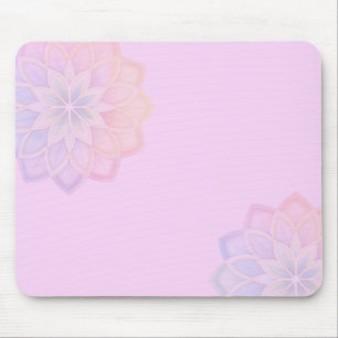 Minimalist Pastel Rainbow Floral Mouse Pad
