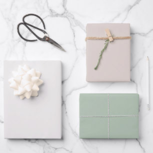 Minimalist Pastel Solid Colour Sage Green Theme  Wrapping Paper Sheet