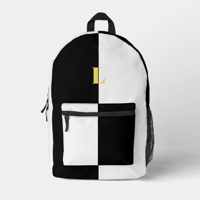 Minimalist Pastel White Custom Name Backpack (Front)