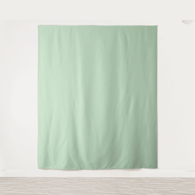 Minimalist Pastel Yellow Green Solid Colour Tapestry (Front)