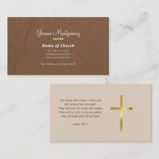 Minimalist Pastor Business Card (Front/Back)