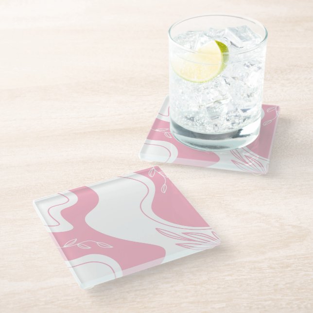 Minimalist Pattern Glass Coaster (Angled)
