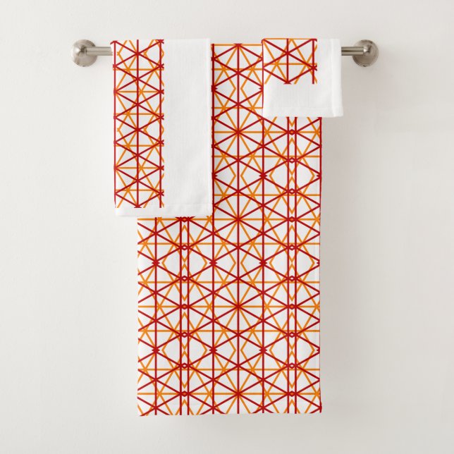 Minimalist Pattern Hexagon Modern Decorative Art  Bath Towel Set (Insitu)