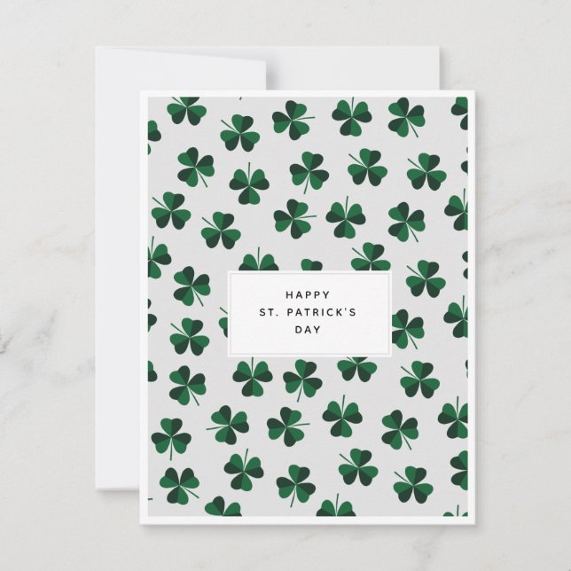 Minimalist Pattern St. Patrick's Day Card (Front)