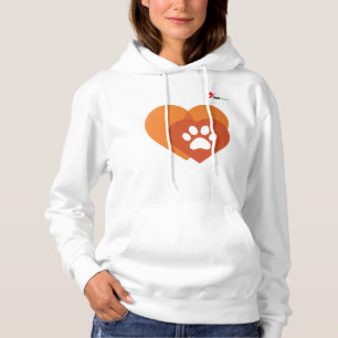 Minimalist Paw Print Heart Modern Hoodie