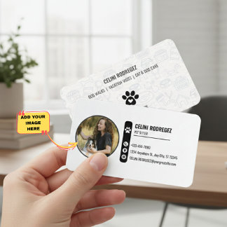 Minimalist Paw Print Pet Sitting Business Card