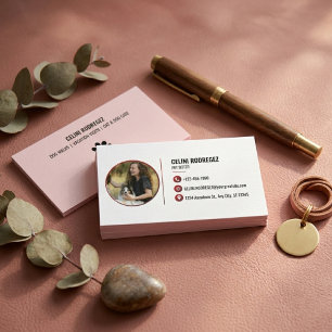 Minimalist Paw Print Pet Sitting Photo  Business Card