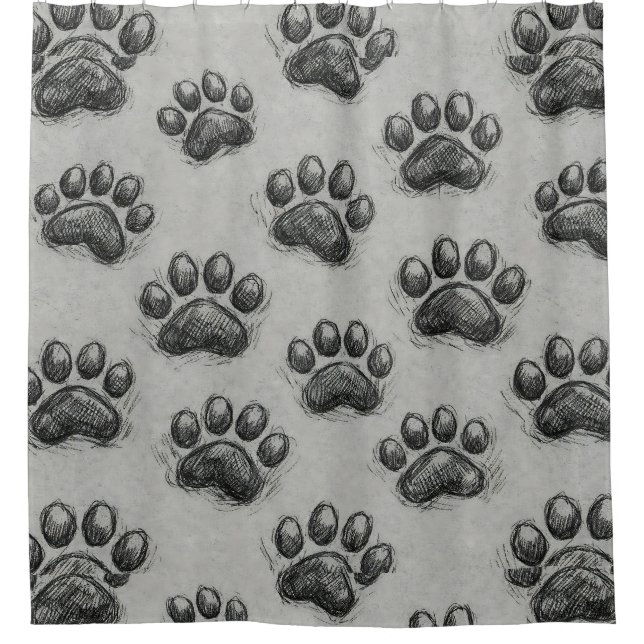 Minimalist Paw Print Sketch Pattern (1) (Front)