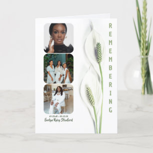 Minimalist Peace Lily Bi-fold Funeral Program
