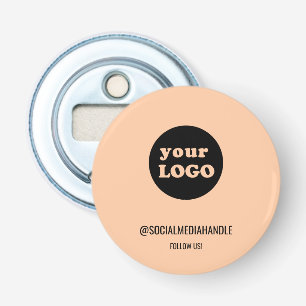 Minimalist Peach Custom Business Logo Bottle Opener