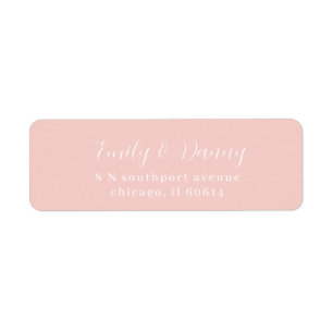 Minimalist Peach Pink Elegant Wedding Address