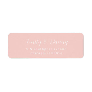 Minimalist Peach Pink Elegant Wedding Address