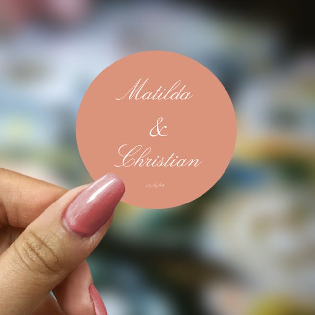 Minimalist Peach Wedding Envelope Seals (Creator Uploaded)