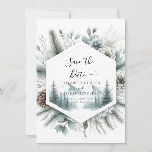 Minimalist Peak Mountain Wedding Save The Date