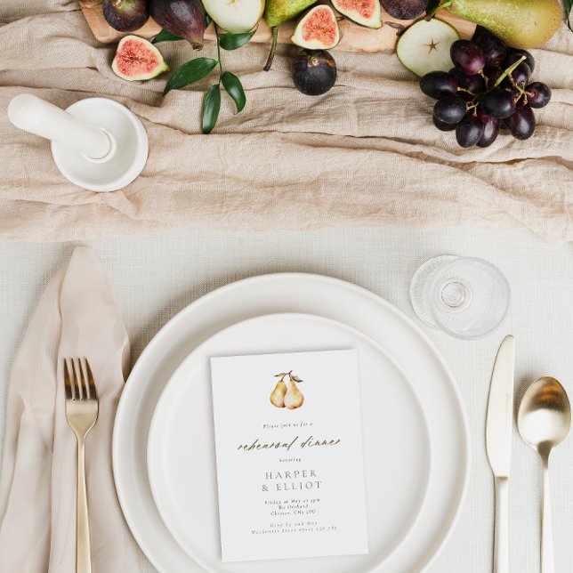 Minimalist Pears Wedding Rehearsal Dinner Invitation (Creator Uploaded)
