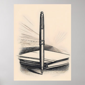 Minimalist Pen Art – Elegant Line Drawing Poster