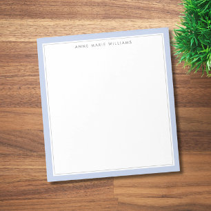 Minimalist Periwinkle Blue Two Border Name Notepad