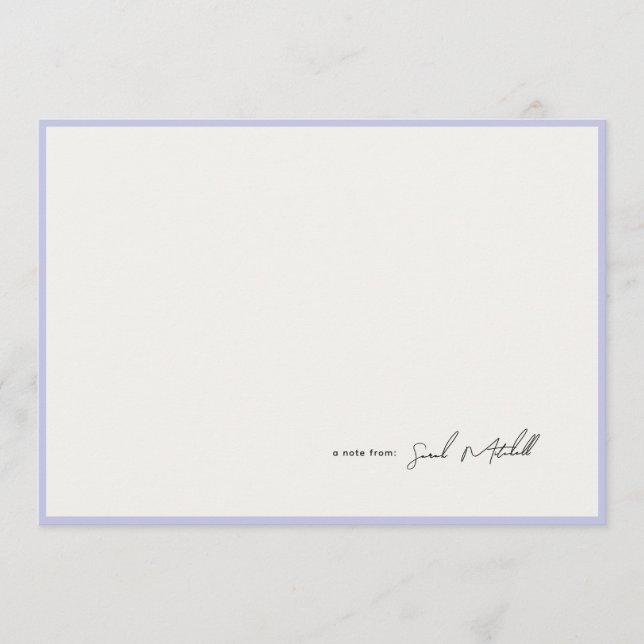 Minimalist Periwinkle Border Personalized Script Card (Front)