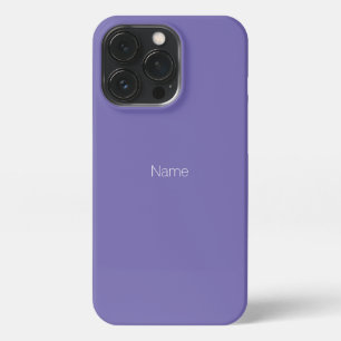Minimalist periwinkle lilac custom name monogram iPhone 13 pro case