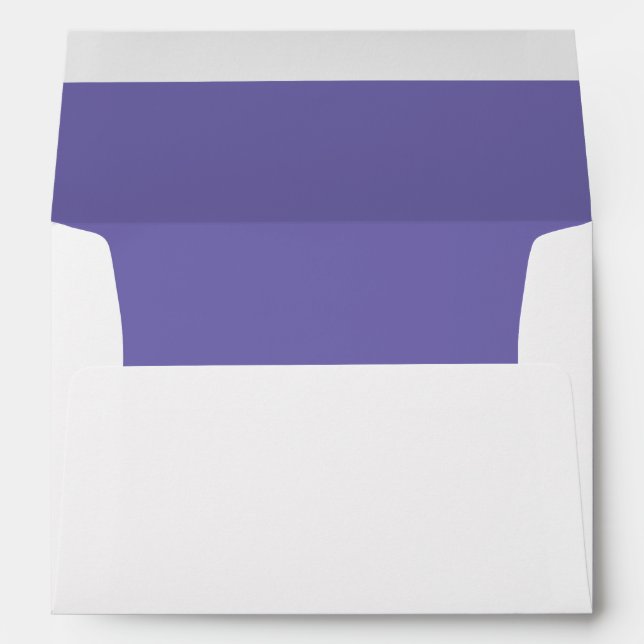 Minimalist Periwinkle Purple Monogram Note Card Envelope (Back (Bottom))