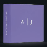 Minimalist Periwinkle Purple Two Border Monogram Binder<br><div class="desc">Compile your notes and files with this minimalist elegant-looking periwinkle purple binder with monogram and name you can personalize. Perfect for personal use,  for recipe book,  family files or for business documents.</div>