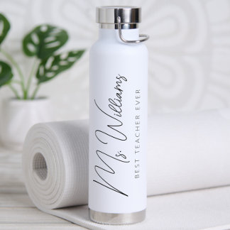 Minimalist Personalized Best Teacher Ever Water Bottle