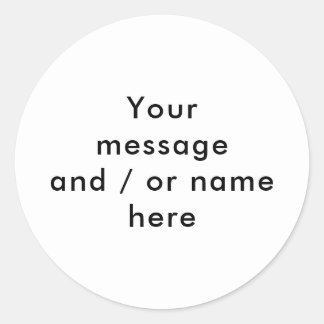 Minimalist Personalized Black and White Classic Round Sticker