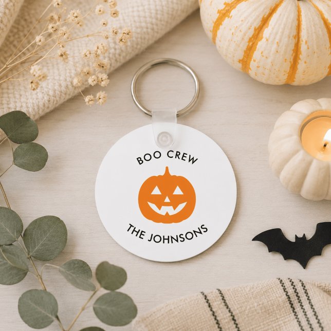 Minimalist Personalized Boo Crew Halloween Keychain (Creator Uploaded)