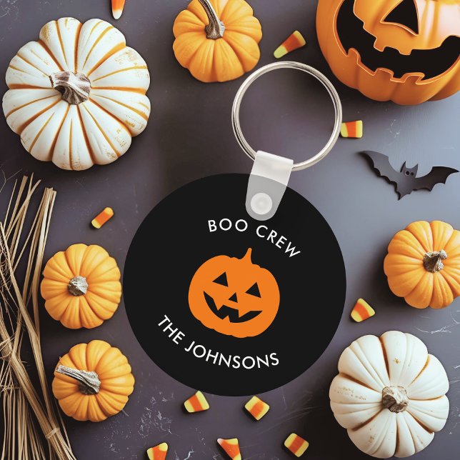 Minimalist Personalized Boo Crew Halloween Keychain (Creator Uploaded)