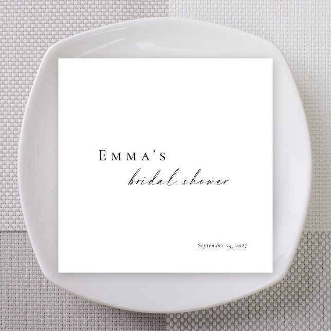 Minimalist Personalized Bridal Shower Napkin (Personalized Bridal Shower Napkins | Minimalist
)