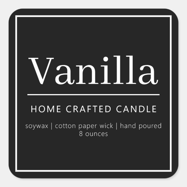 Minimalist Personalized Candle Label Sticker (Front)