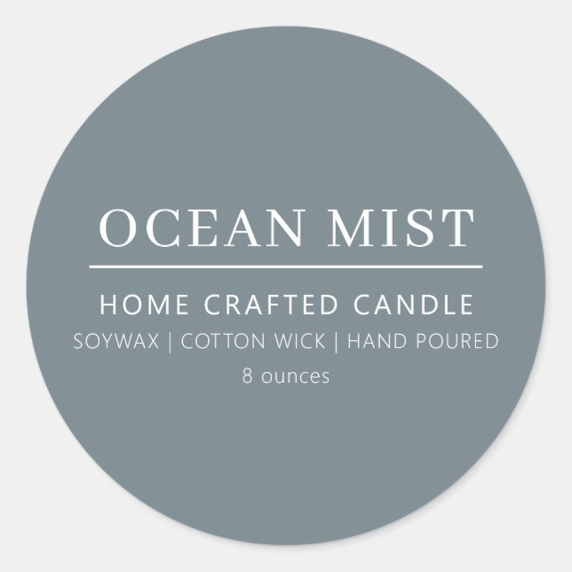 Minimalist Personalized Candle Label Sticker (Front)