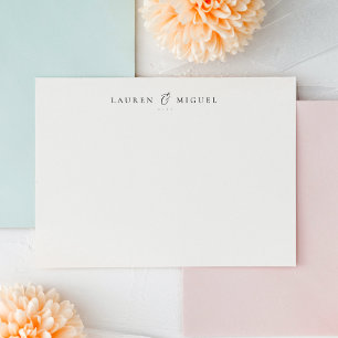 Minimalist Personalized Couple Stationery Card