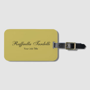 Minimalist personalized customized name gold colou luggage tag